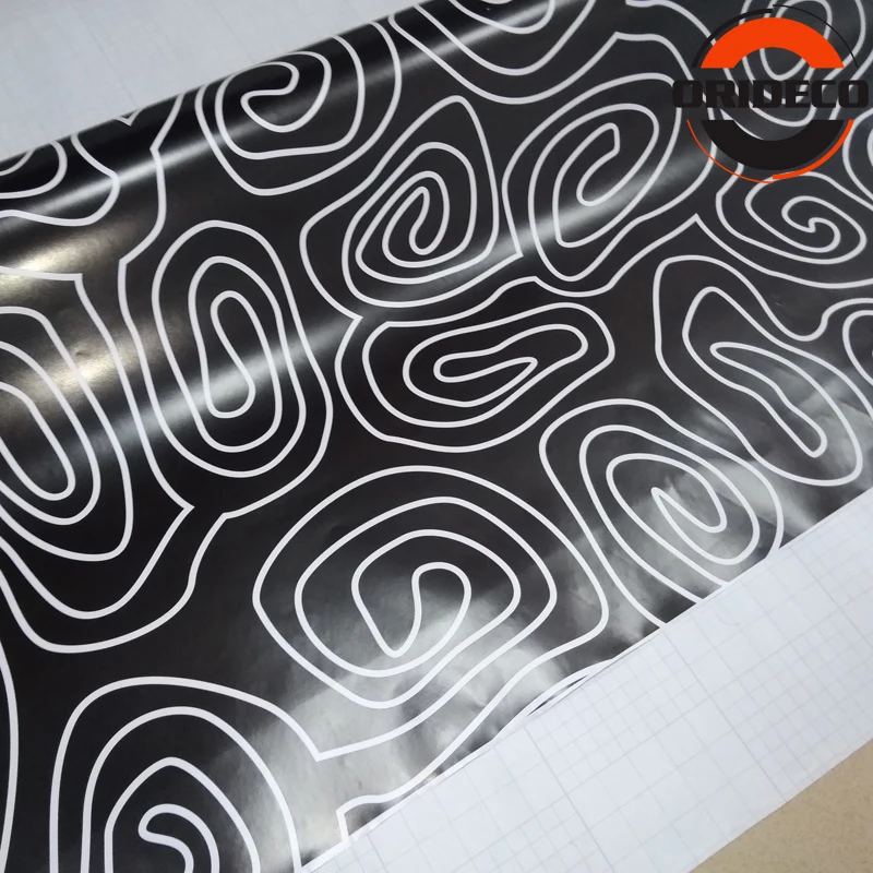 Annual ring black white camo vinyl car sticker 4