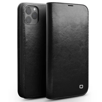 

Original QIALINO Cover For iPhone 11 Pro Max Classic Genuine Leather Flip Card slot Case