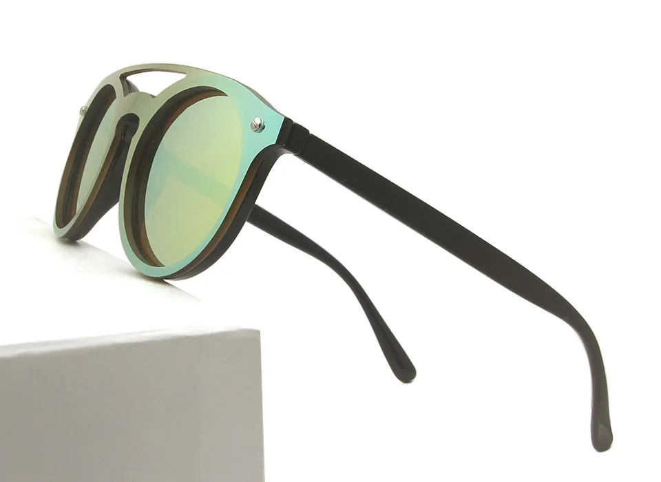 sun glass green Зеркальные Мужские Солнцезащитные очки Круглые ретро женские солнцезащитные очки для женщин Роскошные красочные зеркальное покрытие Солнцезащитные очки для мужские защитные очки - Цвет линз: sun glass green