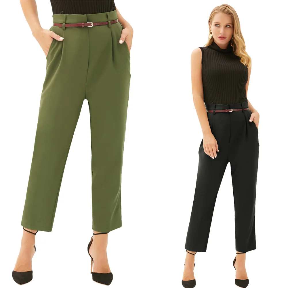 elastic work pants women's