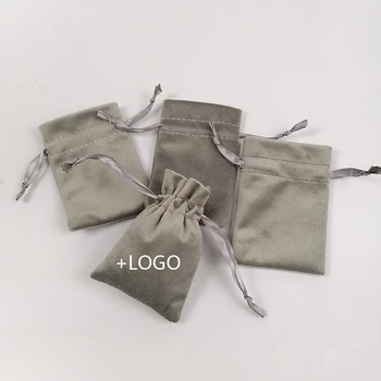 

custom bags with logo Silk velvet packing bags jewellery Perfume necklace Cosmetic Pouch 50pcs/lot