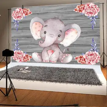 

Horizontal Version Photography Cloth Background Cloth Flower Elephant Child Birthday party photography props Holiday Decorations