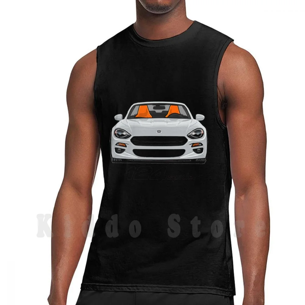 Canottiere Fiat 124 Spider-White Canottiera 100% Cotone Fiat 131 Abarth 695 Fiat Abarth 595 2019 Fiat 124 Spider A112 Fiat 131