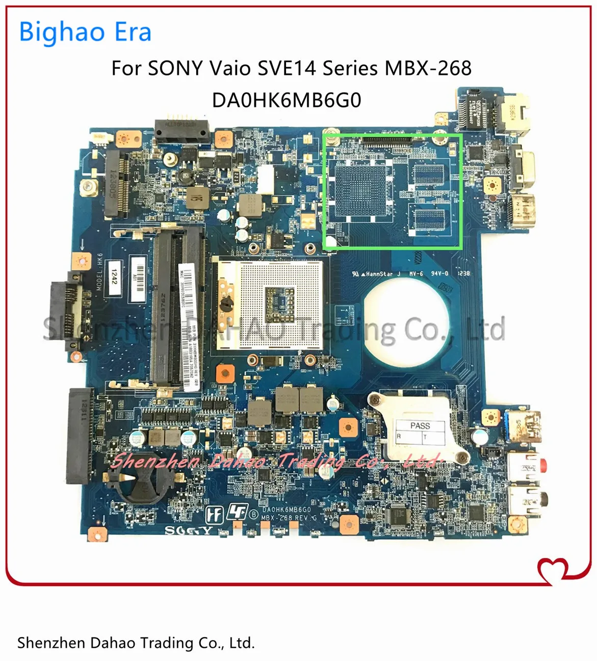 Для Sony Vaio SVE14 серии SVE141D11L MBX-268 Материнская плата ноутбука DA0HK6MB6G0 с HM76 (Поддержка