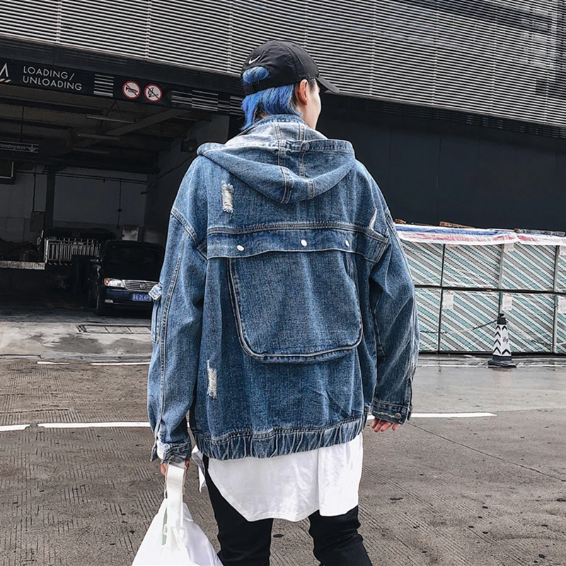 

Men Jeans Jacket Fashions Cargo Denim Jacket