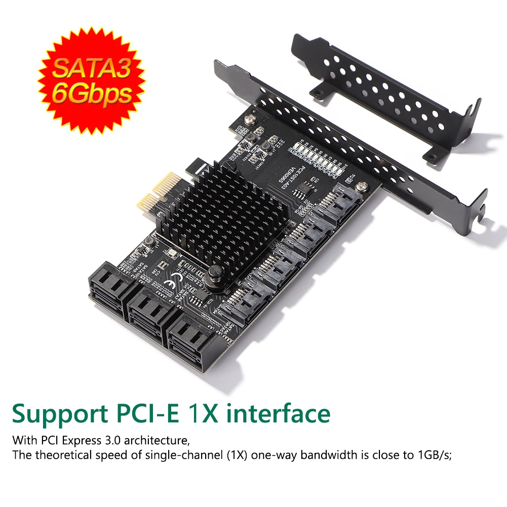 10 Puertos Pci Pcie Pci-e A Sata3.0 Adaptador De Tarjeta De 10 Puertos Pci Pcie Pci-e A Sata3.0 Adaptador De Tarjeta De