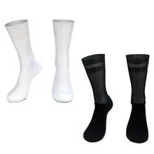 Calcetines antideslizantes para hombre, prenda de vestir masculina, de silicona, medias deportivas, ideal para correr y ciclismo