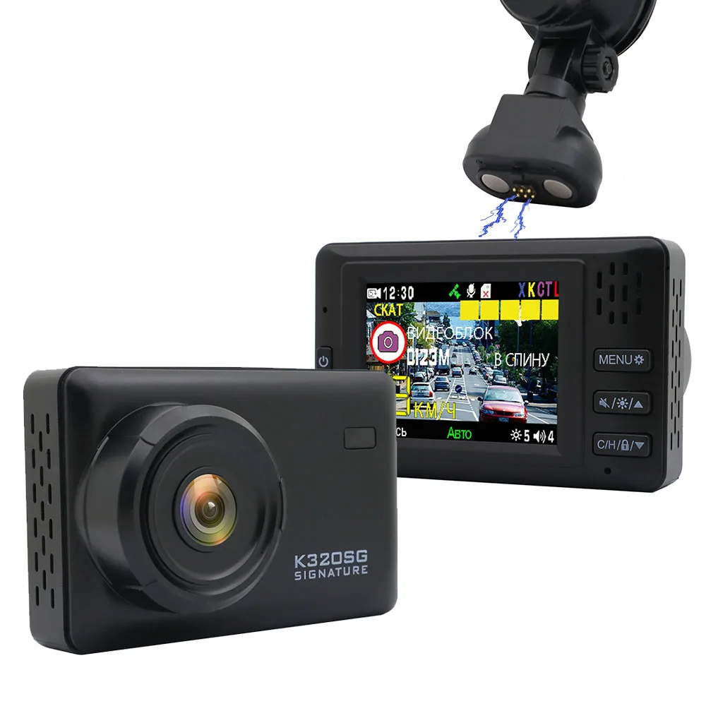 Karadar auto car DVR anti radar GPS 3 in 1 Russian language magnetic suction cup with GPS DVR recorder