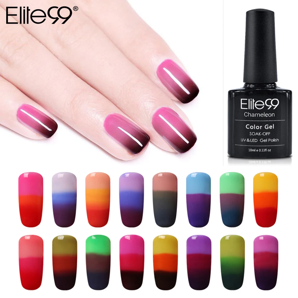 Elite99 10 мл термальный гель для изменения цвета лака для ногтей изменение температуры Цвет УФ-Гель-лак отмачиваемый лак для ногтей