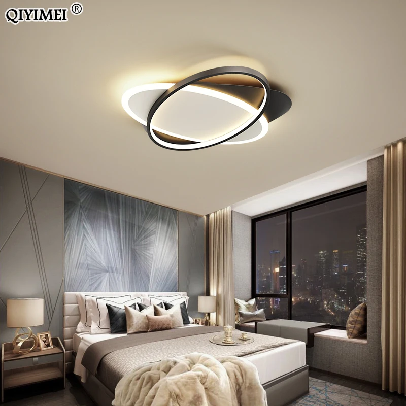 Black White Modern LED Chandelier Lights Lighting Bedroom Dining Living Study Room Loft Hall Iron Aluminum Silicone Acrylic Lamp