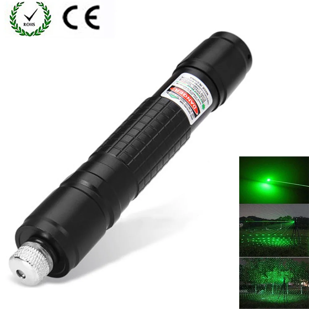 Охотничий высокомощный зеленый лазерный указатель, зеленый светильник, лазерный прицел высокого качества, одноточечный, Звездный+ аккумулятор 18650+ зарядное устройство