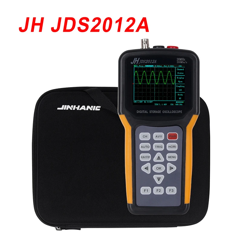 Портативный осциллограф JH JDS2012A JDS2022A 20 МГц полоса пропускания 2 канала мини портативный цифровой осциллограф+ мультиметр тест - Цвет: JDS2012A