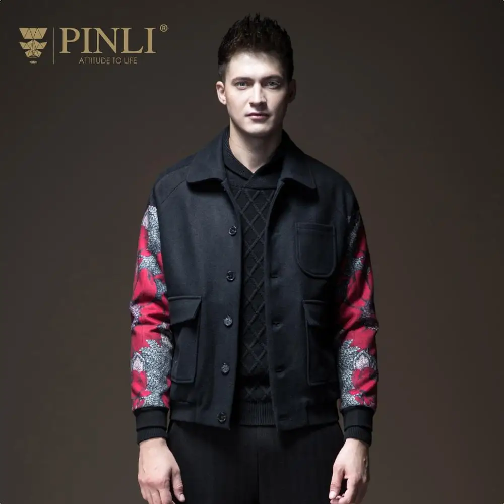 Пальто однобортное с полным принтом обычное пальто Pinli лацканы для мужчин новая