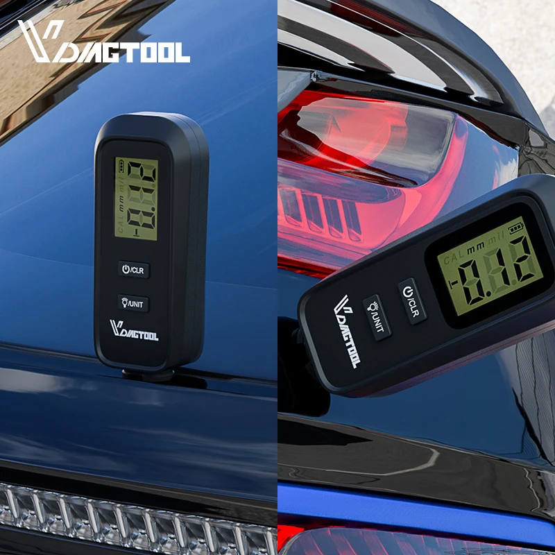 

VDIAGTOOL Car Paint Tester LCD Backlight Display VC100 Thickness Coating Meter With Battery Automotive Paint Thickness Gauge