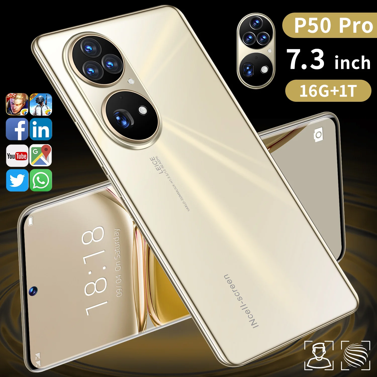 Смартфон P50 Pro 16 ГБ ОЗУ 7 3 дюйма Android разблокированный | Мобильные телефоны и