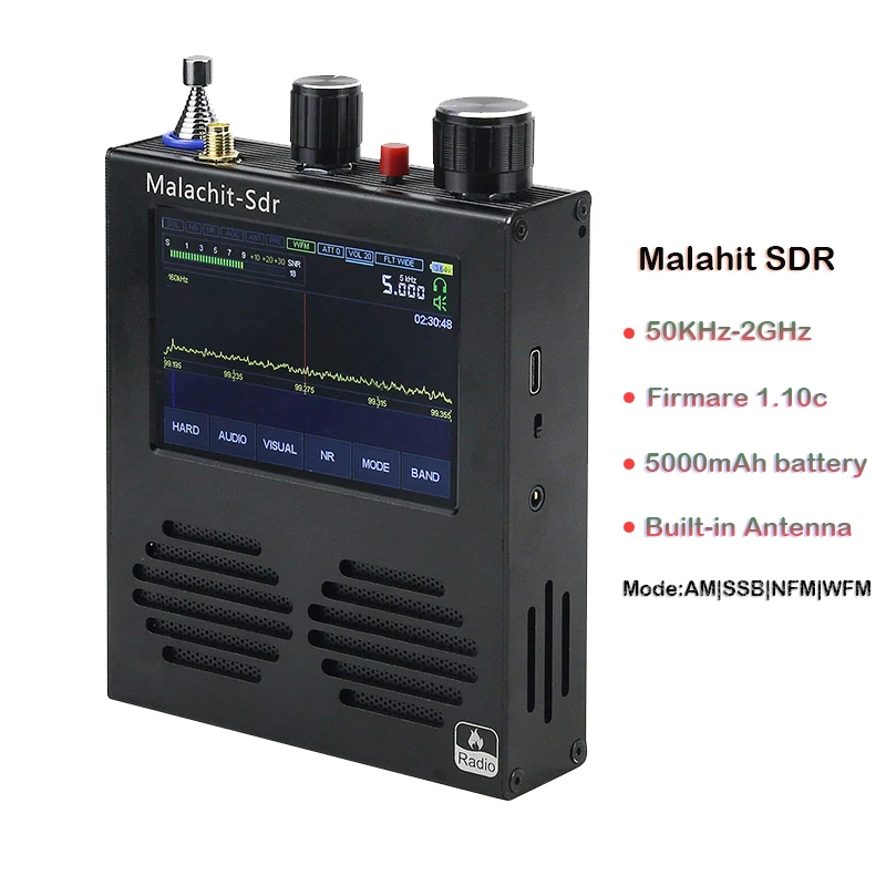 Новый ресивер Malahit-SDR 50 кгц-2 ГГц радиоприемник DSP сенсорный экран 3 5 дюйма с