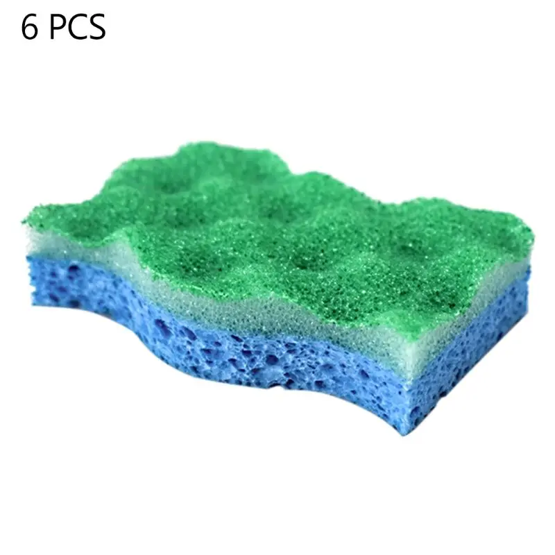 

6Pcs Heavy Duty Muilt-Purpose Scrub Sponge Home Kitchen Cleaning Scrub Sponge Eco Scrub Pads for Dishes Pots Pans