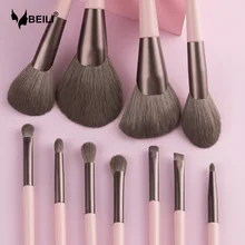BEILI 11pcs Pink Professional Synthetic Makeup brushes set Powder Highlighter Blending Eyeshadow Eyebrow make up brush kit