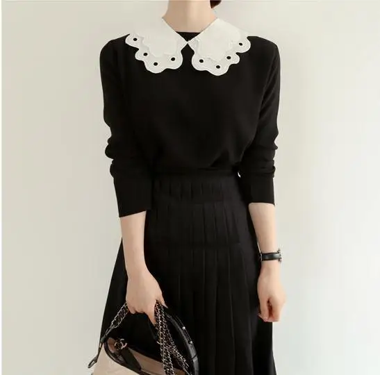 

Women Shirt Fake Pure Collar Tie Vintage Detachable False Collar Lapel Blouse Top Clothes Accessorie Faux Col Decoration