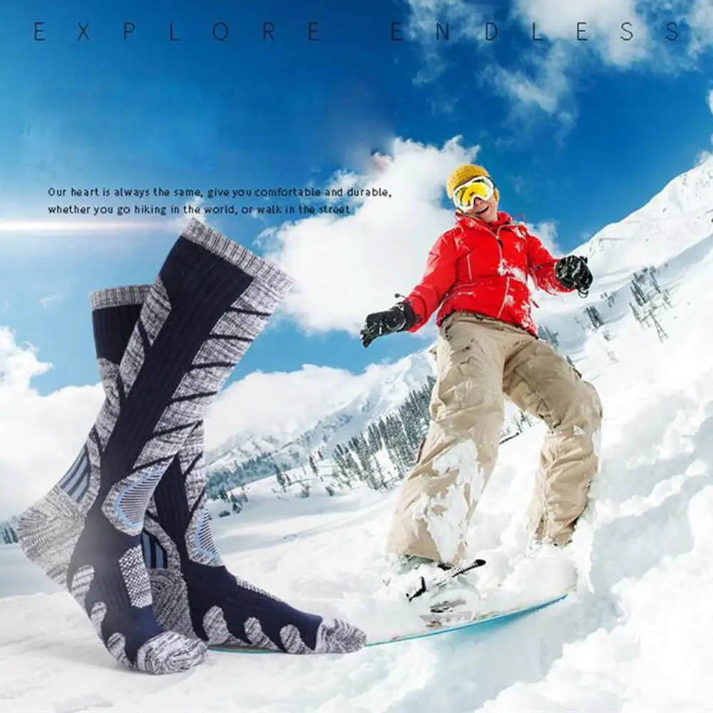 

1 pair Ski Socks,Knee High Warm Skiing Snowboard Socks for Men and Women For Running, Athletic Sports, Crossfit, Flight Rravel