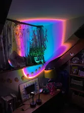 Lámpara de puesta de sol a la moda, proyección en vivo, luces Led nocturnas, proyector de atmósfera, decoración de dormitorio, arco iris