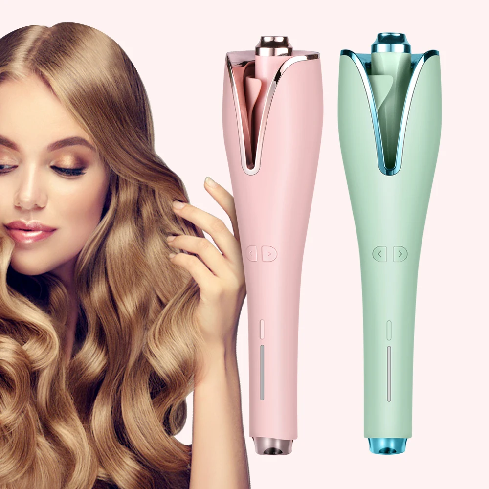 Curlers ผมอัตโนมัติ Professional ไฟฟ้าหมุน Wave Curling Iron เซรามิค