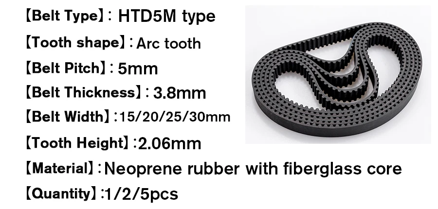 Htd5m correia dentada, 1040 1050 1060 milímetros