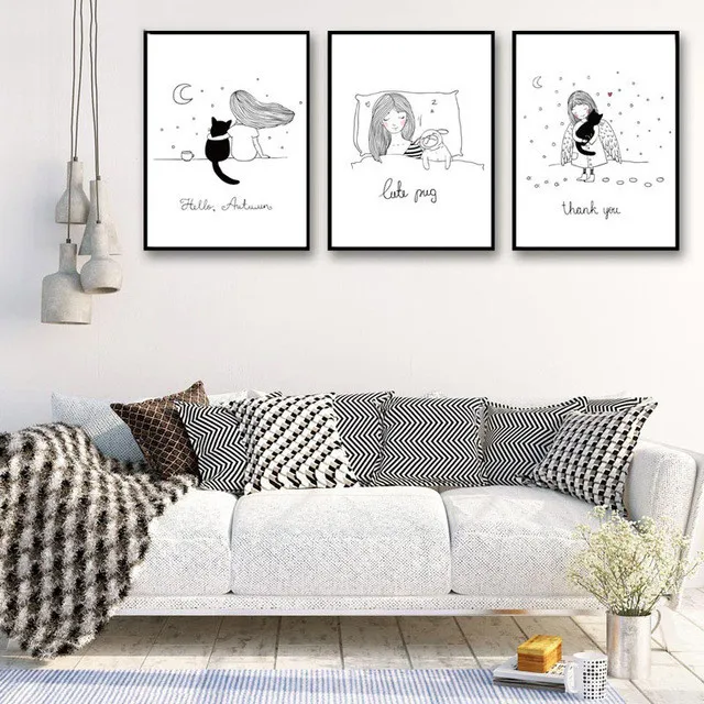 Скандинавский стиль абстрактные Популярные плакаты и Hd принтовка Спальня