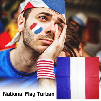 

National Flag Turban Environmental Friendly Cotton Comfortable Flag Scarf Headband For Party Competition Cheer Up Activities