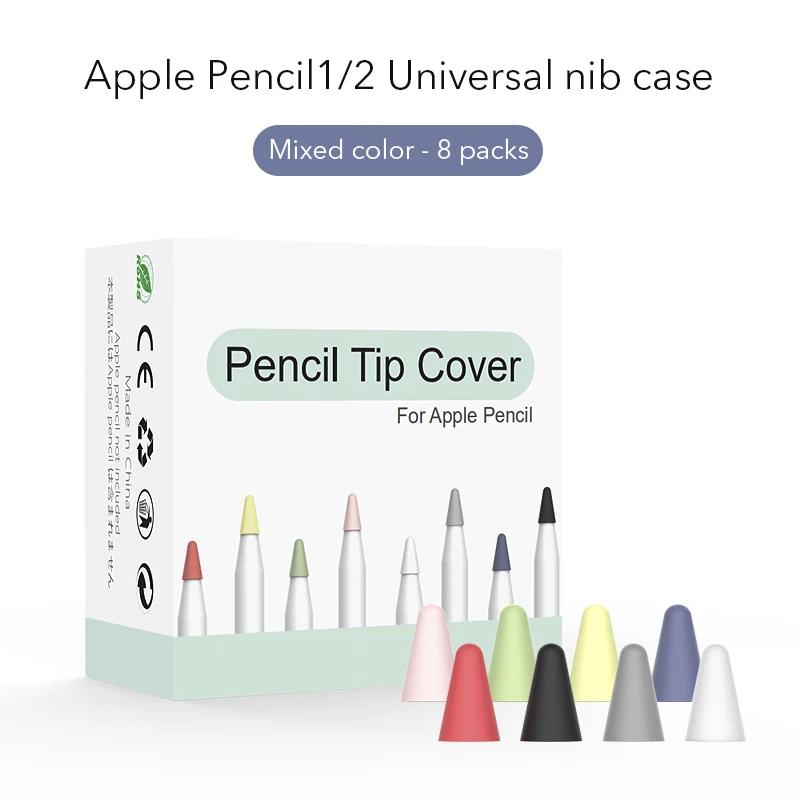 Чехол с кончиком карандаша для Apple Pencil 2 го 1 поколения бесшумный силиконовый