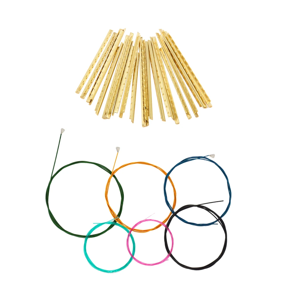 Durable Guitar Replacement Nylon Strings Set+Brass Fret Wires for Classical Guitar Accessory