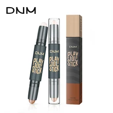 DNM podwójnie zakończony 2 In1 konturowy kij konturowy wyróżnienia Bronzer stwórz 3D kolorowy korektor do makijażu twarzy pełna okładka skazy(China)
