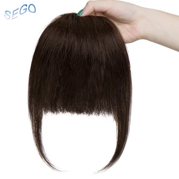 SEGO Straight 3 Clip-in Human Blunt Bangs Sweeping Side Bangs Front Hair Fringes Non-Remy 100% Human Hair Black Brown Blond 3