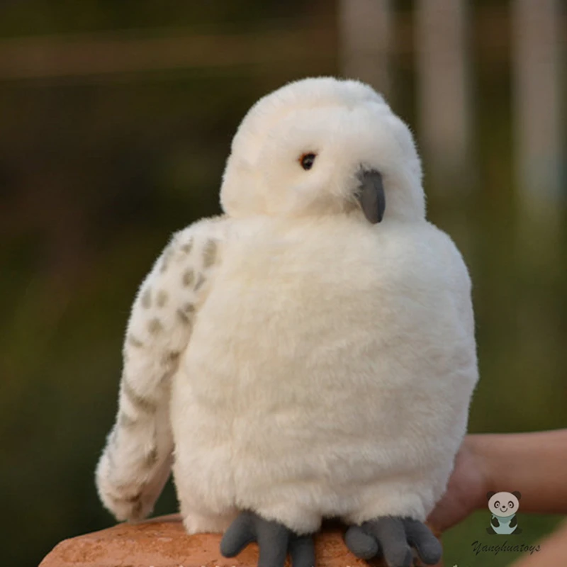 High quality Decoration Big Soft Toys Plush Doll  Snowy Owl Hand Puppet Hathaway Head Joint Very Rare