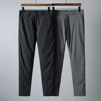 

JSBD cold comfort 90 white goose down fleece thin not bloated men business stripes casual down pants