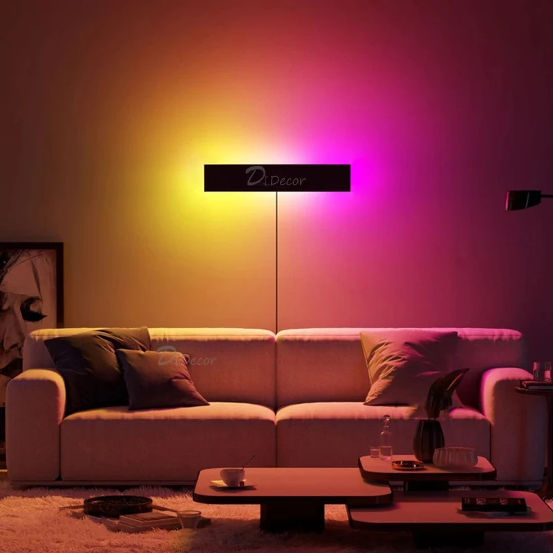 Modern RGB LED Wall lamp for Living RoomBedroom Bedside Colorful Decor Wall lights Dining Room Indoor Lighting Dimmable Lights