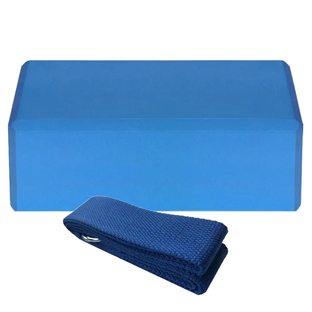 2pcs EVA Yoga Blocks 1pcs Cotton Yoga Strap Stability Blocks Yoga Strap Set for Yoga Pilates Meditation Sports Exercise Gym Foam - Цвет: Style 2