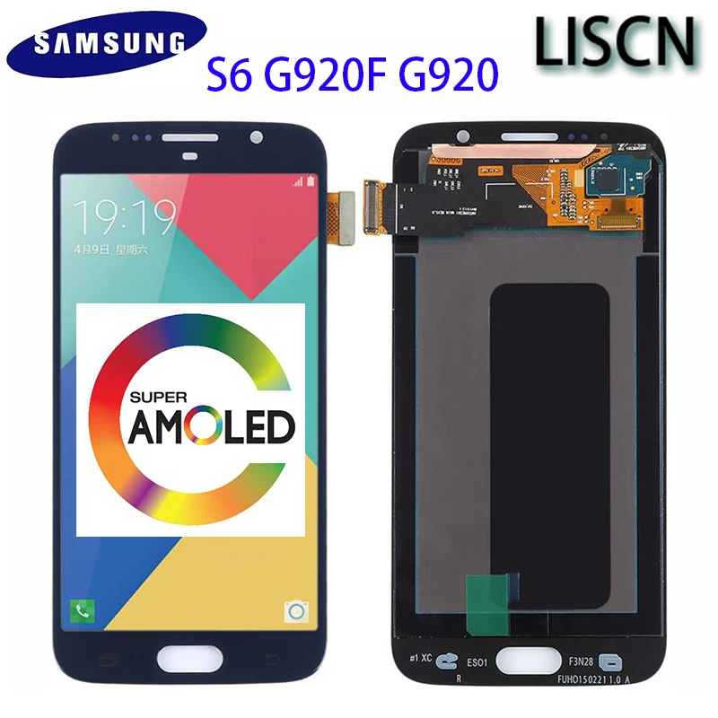 

LCD S6 For SAMSUNG GALAXY ORIGINAL 5.1'' Super AMOLED S6 G920 SM-G920F G920F G920FD Touch Screen Digitizer Replacement Assembly