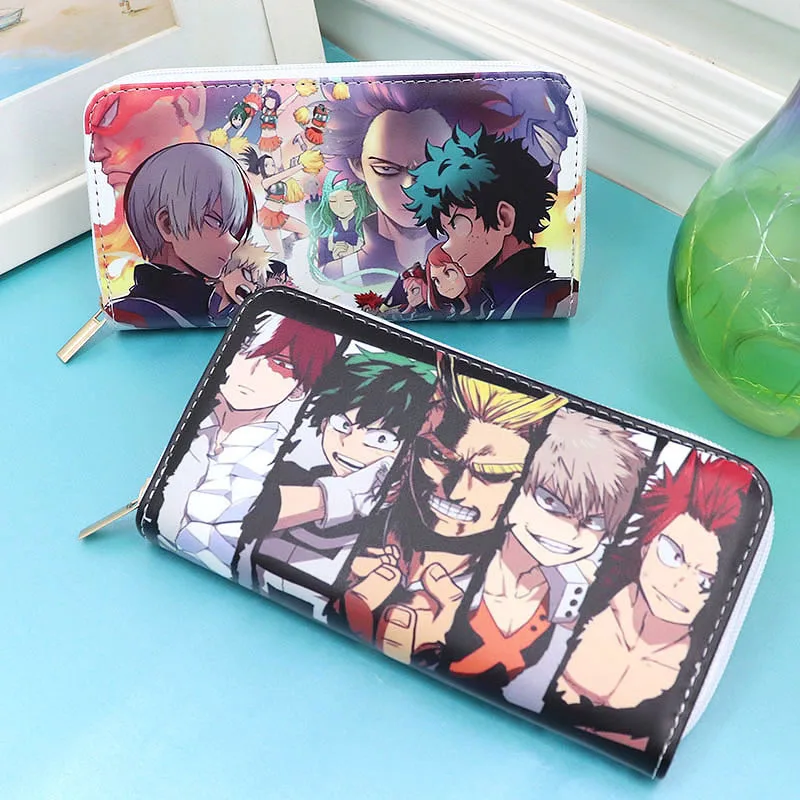 

Anime My Hero Academia Creative Long Purse Cute Anime Wallet Leather Cartoon Fashion Zipper Wallets Anime Cosplay Birthday Gift