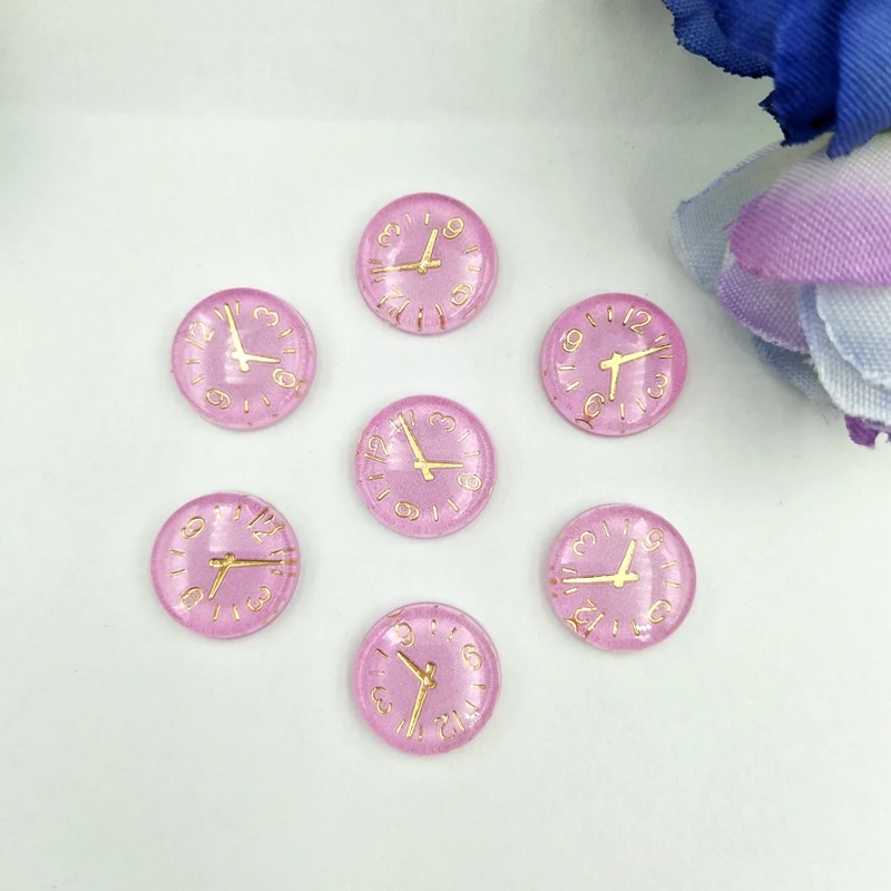pink Круглые разноцветные акриловые самолет декоративно-прикладного искусства, сделай сам, блестящие часы 12 мм - Цвет: pink