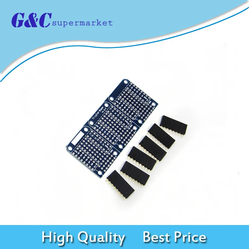 10pcs Triple Shield For WeMos D1 Mini Dua Sided Perf Board Arduino Compatible diy electronics | Электронные компоненты и