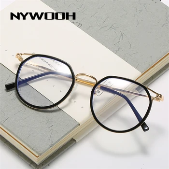 

NYWOOH Metal Cat Eye Glasses Frames Women Finished Myopia Frame Trendy Shortsighted Eyeglasses Prescription -1.0 1.5 2.0 to 6.0