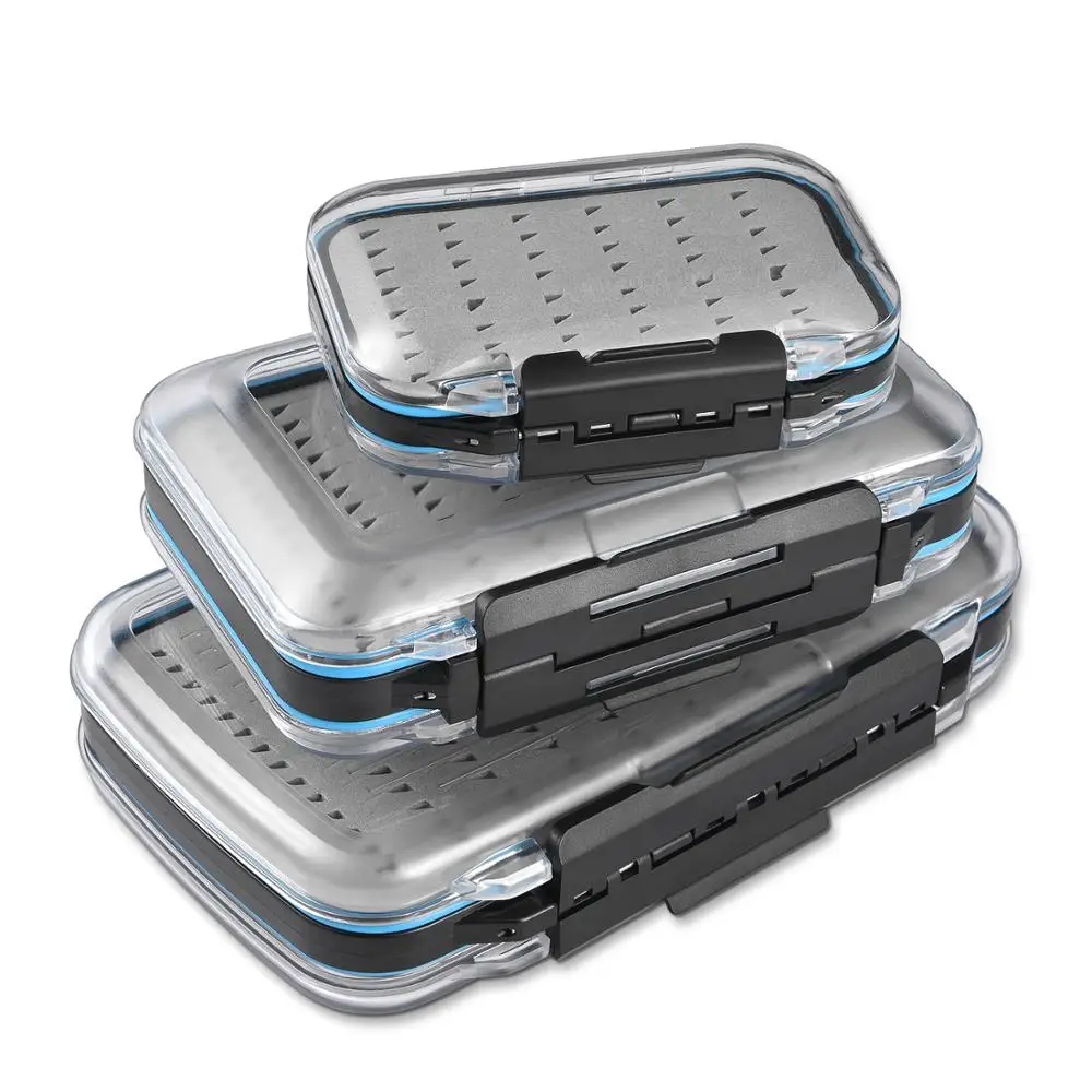 

Magreel Waterproof Fly Box Two Sided Lightweight Fly Boxes Easy Grip Transparent Fishing Box Multiple Sizes Fishing Gear
