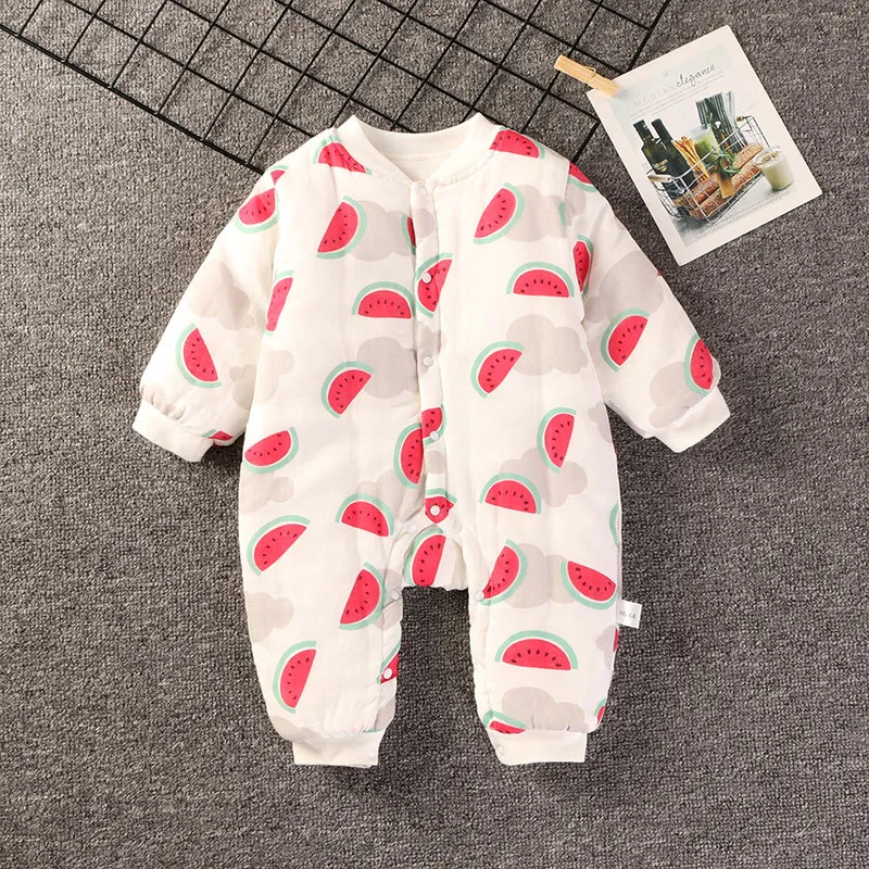 watermelon Зимние детские комбинезоны, утепленный новогодний костюм для мальчиков, теплый комбинезон для девочек, Todderl, детские комбинезоны, одежда - Цвет: watermelon