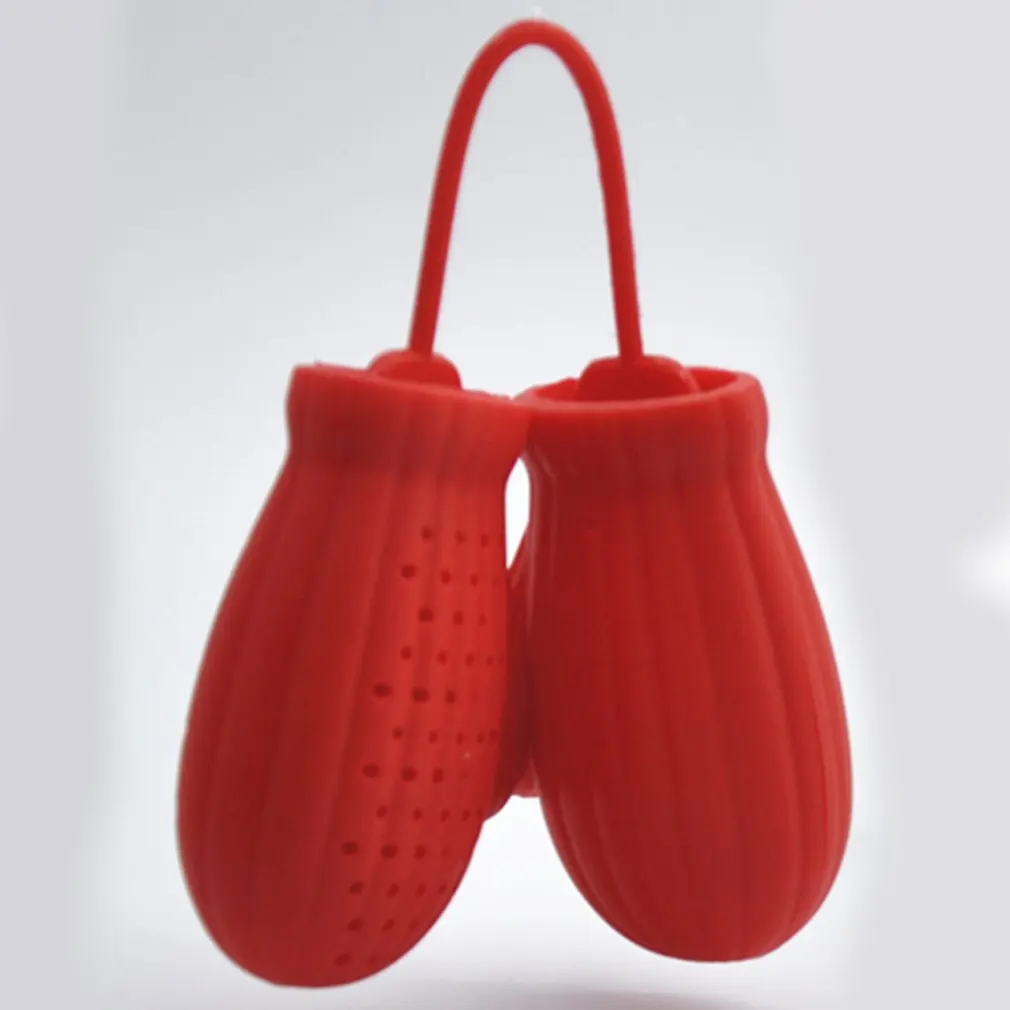 

Christmas gloves Tea Strainer Reusable Infusers Makers Silicon Loose Leaf Coffee Bag Mug Food Grade Silicone Filter Kitchen Tool