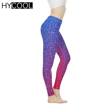 

HYCOOL New Arrival Women Fashion Sport Pants Galaxy Geommetric Pattern Printed Lady Elastic Gym Yoga Sportwear Ropa Leggings