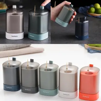 

Personality Push Type Automatic up Toothpick Box Cotton Toothpick Swab Toothpick Barrel Jar Hand Dispenser Pressure Home