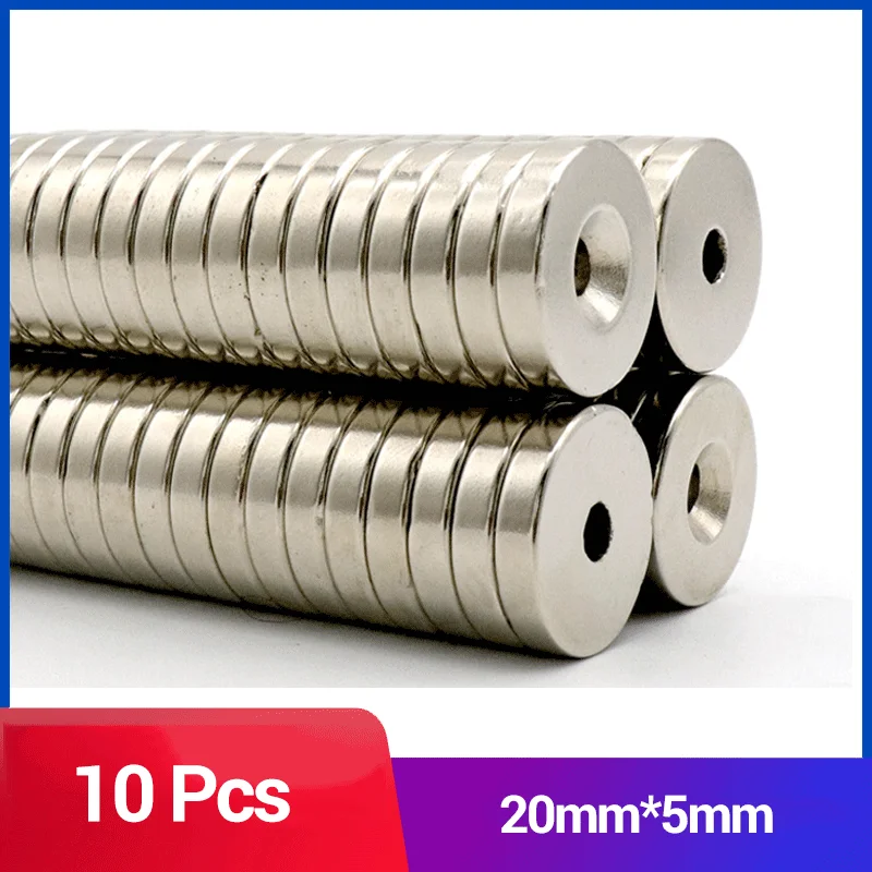 

10 Pcs Permanent NdFeB Strong Magnets Hole 25x5 mm Round Countersunk Neodymium Magnetic Magnet 25X5 Strong Permanent Magnets