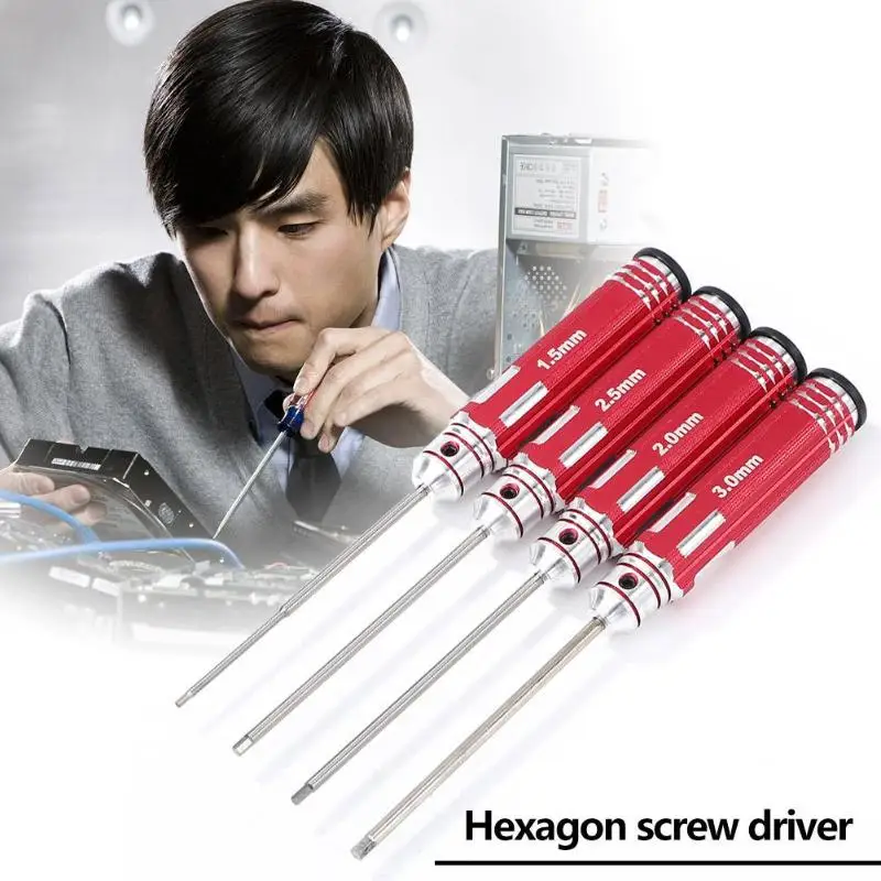 4pcs Metal Socket Wrench Screwdriver Hex Nut Key Screwdriver Manual Portable Auto Electrical Manual Repair Tools Accessory