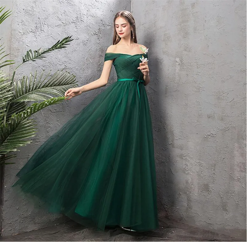 Милое длинное зеленое платье подружки невесты; платье для выпускного вечера для девочек; Vestido Longo; C445153